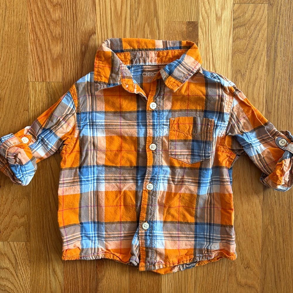 2T Cherokee Plaid Button Down Shirt